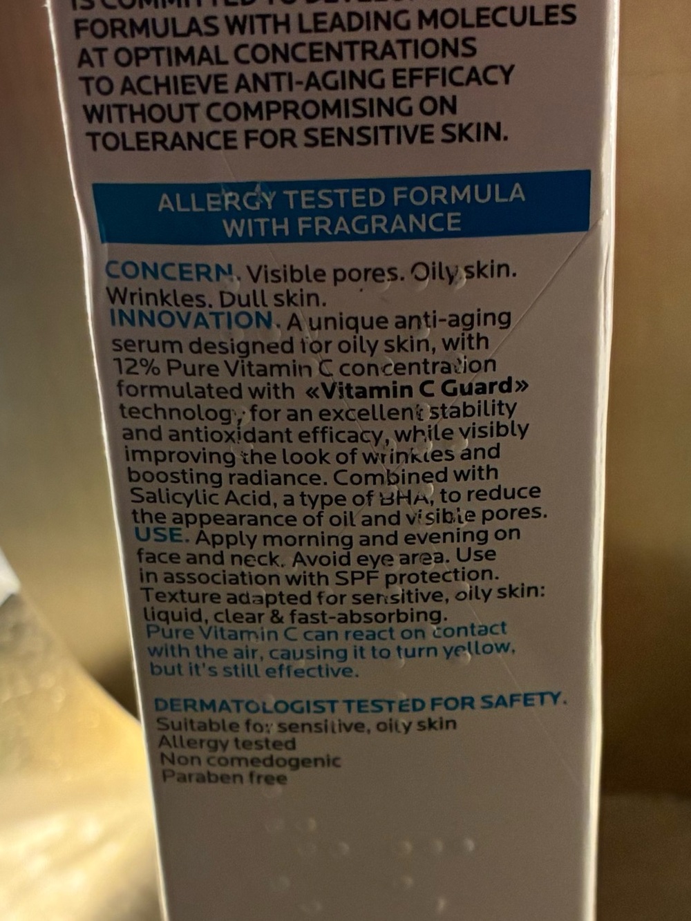 La Roche-Posay Vitamin C12 Oil Control Serum 12% Vitamin C 30ml NEW - Picture 5 of 6